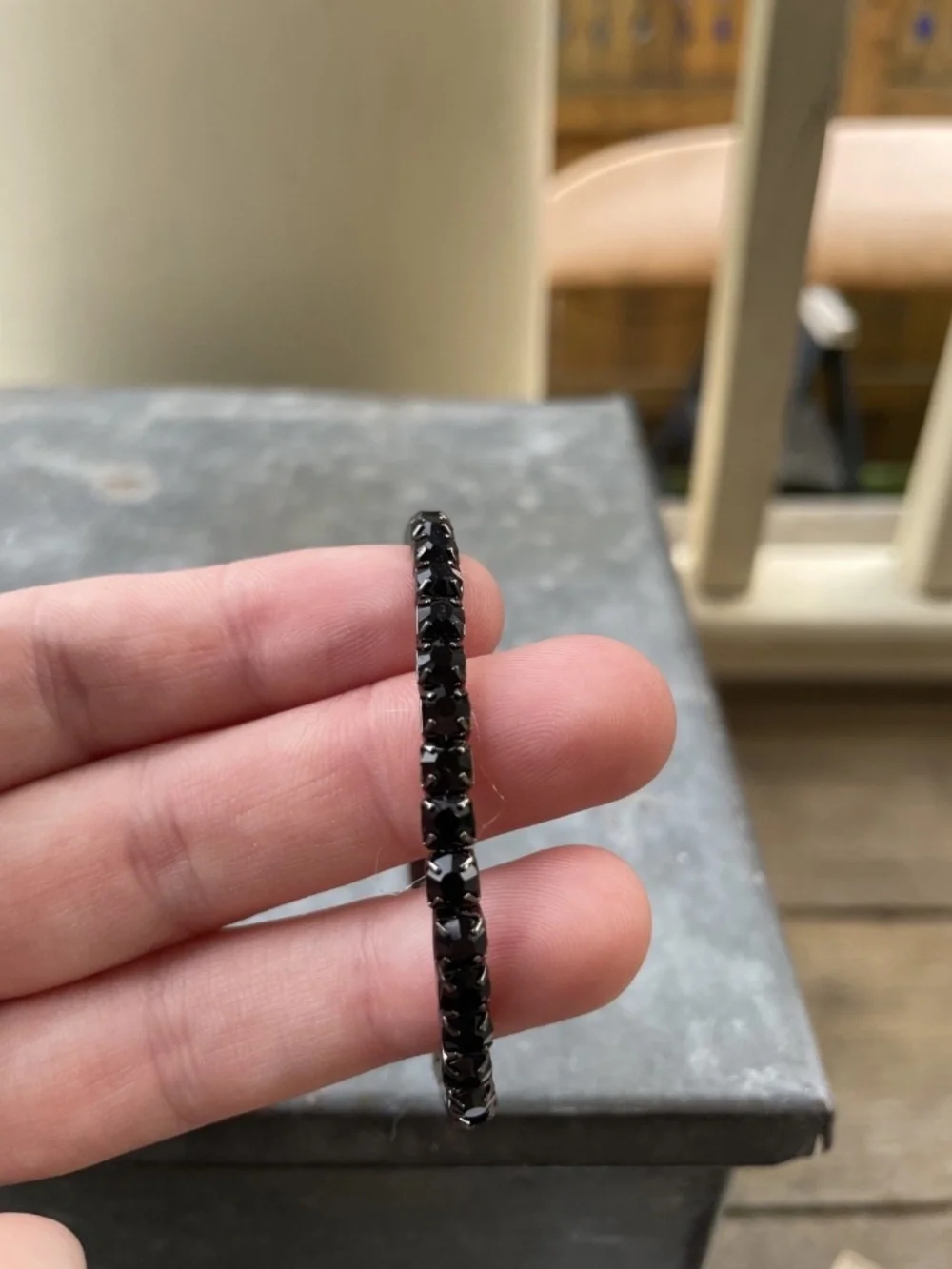 Costume black stretch Tennis Bracelet